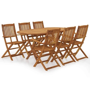 vidaXL Mobilier à dîner de jardin pliable 7 pcs Bois d'acacia solide pas cher