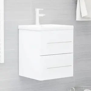 vidaXL Armoire d'évier Blanc 41x38,5x48 cm Aggloméré pas cher
