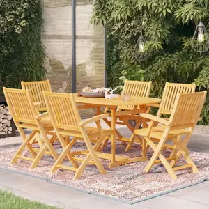 vidaXL Ensemble à manger de jardin 7 pcs Bois de teck massif pas cher