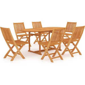 Comparateur de prix : vidaXL Ensemble de salle à manger de jardin 7 pcs Bois de teck massif