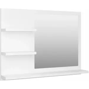 vidaXL Miroir de salle de bain blanc 60x10,5x45 cm bois d ingénierie pas cher