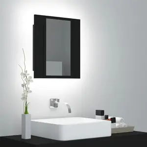 Comparateur de prix : vidaXL Armoire à miroir de salle de bain LED Noir 40x12x45cm Acrylique
