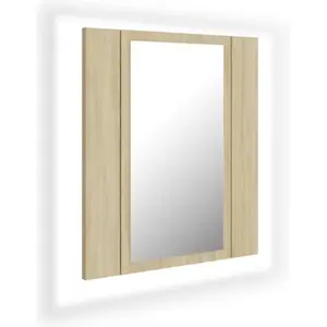 vidaXL Armoire à miroir LED de bain Chêne sonoma 40x12x45 cm Acrylique pas cher