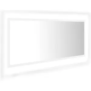 vidaXL Miroir à LED de salle de bain Blanc 100x8,5x37 cm Acrylique pas cher