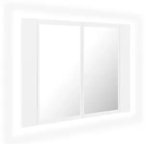 vidaXL Armoire salle de bain à miroir LED Blanc 60x12x45 cm Acrylique pas cher
