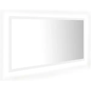 vidaXL Miroir à LED de salle de bain Blanc 90x8,5x37 cm Acrylique pas cher