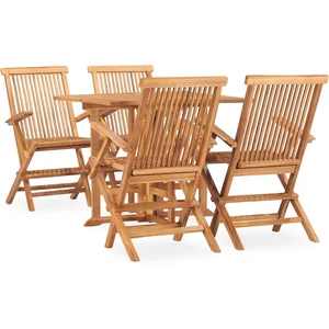 vidaXL Mobilier à dîner d'extérieur pliable 5 pcs Bois solide de teck pas cher