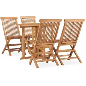 vidaXL Mobilier à dîner d'extérieur pliable 5 pcs Bois solide de teck pas cher