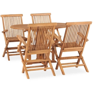 vidaXL Mobilier à dîner d'extérieur pliable 5 pcs Bois solide de teck pas cher