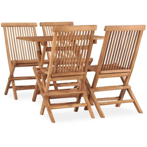 vidaXL Mobilier à dîner d'extérieur pliable 5 pcs Bois solide de teck pas cher