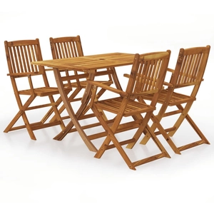 vidaXL Mobilier à dîner de jardin pliable 5 pcs Bois d'acacia solide pas cher