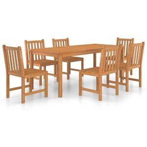 vidaXL Ensemble à manger de jardin 7 pcs Bois de teck solide pas cher