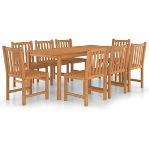 vidaXL Ensemble à manger de jardin 9 pcs Bois de teck solide pas cher