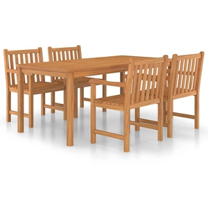 vidaXL Ensemble à manger de jardin 5 pcs Bois de teck massif pas cher
