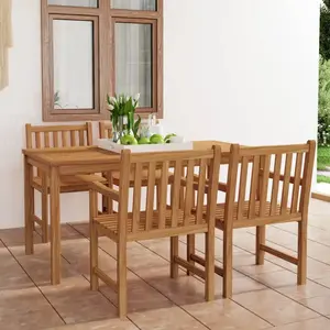 vidaXL Ensemble à manger de jardin 5 pcs Bois de teck massif pas cher
