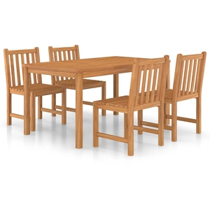 vidaXL Ensemble à manger de jardin 5 pcs Bois de teck solide pas cher