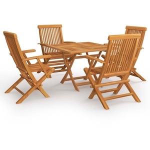 vidaXL Salon de jardin 5 pcs Bois de teck massif pas cher