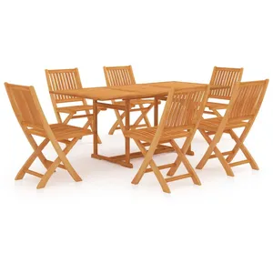 vidaXL Ensemble de salle à manger de jardin 7 pcs Bois de teck massif pas cher