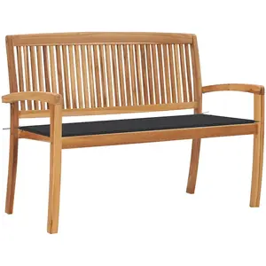 Comparateur de prix : vidaXL Banc de jardin empilable et coussin 128,5cm Bois de teck massif