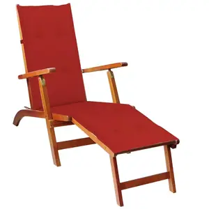 Comparateur de prix : vidaXL Chaise de terrasse avec repose-pied et coussin Acacia solide