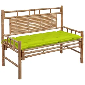 vidaXL Banc de jardin avec coussin 120 cm Bambou pas cher