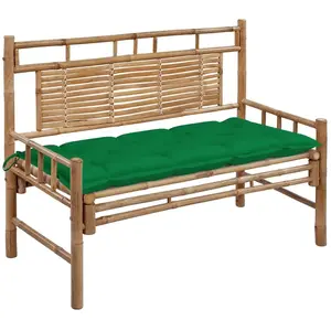 vidaXL Banc de jardin avec coussin 120 cm Bambou pas cher