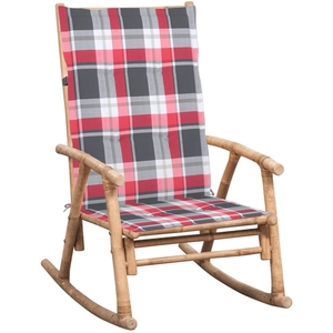 vidaXL Chaise à bascule avec coussin Bambou pas cher