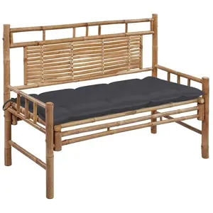 vidaXL Banc de jardin avec coussin 120 cm Bambou pas cher