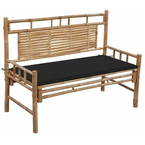 vidaXL Banc de jardin avec coussin 120 cm Bambou pas cher