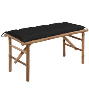 vidaXL Banc de jardin pliable avec coussin 118 cm Bambou pas cher