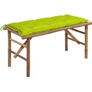 vidaXL Banc de jardin pliable avec coussin 118 cm Bambou pas cher
