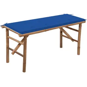 vidaXL Banc de jardin pliable avec coussin 118 cm Bambou pas cher