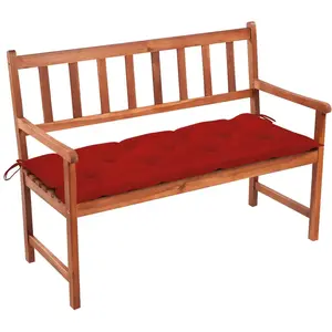 vidaXL Banc de jardin avec coussin 120 cm Bois d'acacia massif pas cher