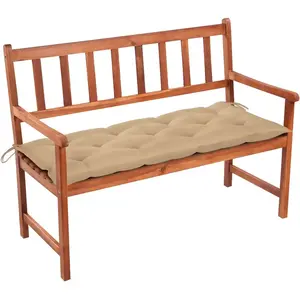 vidaXL Banc de jardin avec coussin 120 cm Bois d'acacia massif pas cher