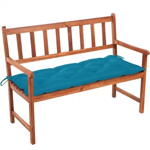 vidaXL Banc de jardin avec coussin 120 cm Bois d'acacia massif pas cher