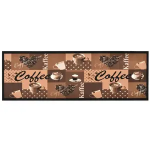 Comparateur de prix : vidaXL Tapis de cuisine lavable Marron café 60x300 cm