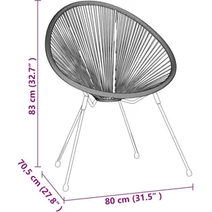 vidaXL Ensemble à dîner d'extérieur 5 pcs Rotin PVC Noir pas cher