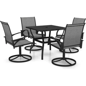 vidaXL Ensemble de salle à manger de jardin 5 pcs Textilène et acier pas cher