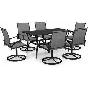 vidaXL Ensemble à dîner de jardin 7 pcs Textilène et acier pas cher
