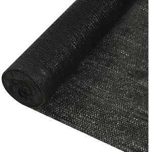 vidaXL Filet brise-vue Noir 2x25 m PEHD 195 g/m² pas cher