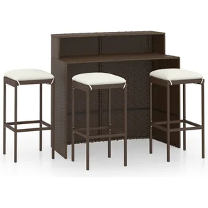 Comparateur de prix : vidaXL Ensemble de bar de jardin avec coussins 4 pcs Marron