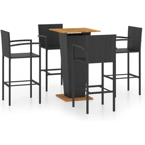 vidaXL Ensemble de bar de jardin 5 pcs Noir pas cher
