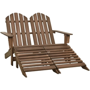 vidaXL Chaise de jardin Adirondack 2 places repose-pied sapin marron pas cher