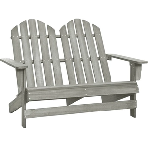 vidaXL Chaise de jardin Adirondack 2 places bois de sapin massif gris pas cher
