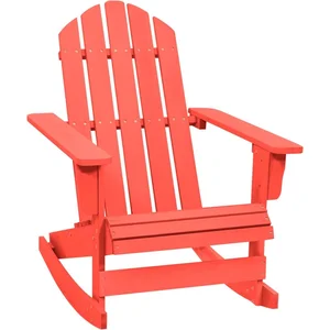 vidaXL Chaise à bascule de jardin Adirondack bois de sapin rouge pas cher