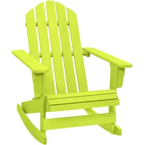 vidaXL Chaise à bascule de jardin Adirondack bois de sapin massif vert pas cher