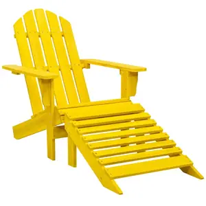 vidaXL Chaise de jardin Adirondack avec pouf bois de sapin jaune pas cher