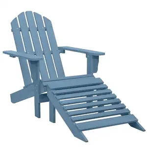 Comparateur de prix : vidaXL Chaise de jardin Adirondack avec pouf bois de sapin solide bleu