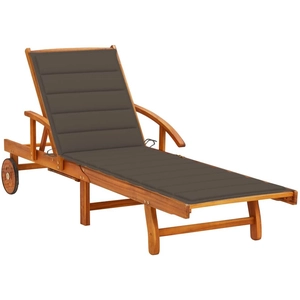vidaXL Chaise longue de jardin avec coussin Bois d'acacia solide pas cher