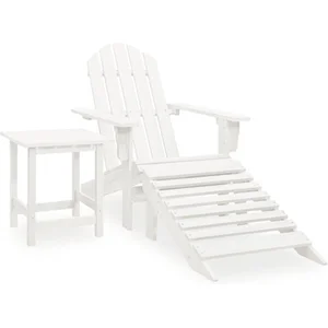 vidaXL Chaise de jardin Adirondack avec pouf et table Sapin Blanc pas cher